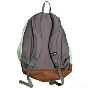 Jansport Super Cool Unisex Mint Green Gray And Brown Syn Leather Backpack 17” Jansport Cool Student Backpack, Mint Chip, 15 main image 4